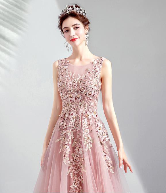 天使ピンク花嫁ウェディングドレス/結婚式礼服/パーティードレス